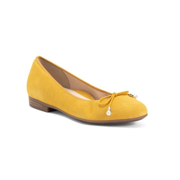 ARA Yellow Made In Portugal Suede Scout Comfort Flats - Picture 1 of 2